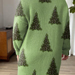 Women's Lovely Christmas Tree Art Print Casual Pullover Sweater