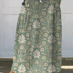 Women's Retro Floral Art Linen Pocket Skirt