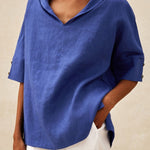 Women's Casual Linen V-neck Shirt