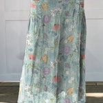 Blooming Spring Floral And Bumble Bee Pattern Printed Women's Linen Pocket Skirt