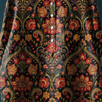 Women's Vintage Floral Print Casual Cotton And Linen Shirt