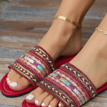 Women's PU Braided Bohemian Slippers