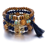 Boho Multi-layered Wooden Beaded Bracelet