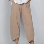 Women's Solid Color Loose Elegant Casual Simple Cotton And Linen Ninth Pants