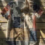 Vintage Art Print Casual 100% Cotton Shirt