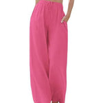 Women's Solid Color Loose Elegant Casual Simple Cotton And Linen Pants