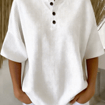 Casual Waffle Henry Collar Sweatshirt