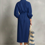 Linen And Cotton Dress With Drawstring Waist
