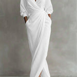 Women's Linen And Cotton Extra-long Dress