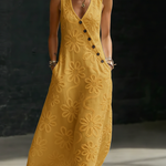 Elegant Floral Embroidery V-neck Dress