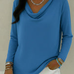Retro Cowl-neck Cozy Pullover Top