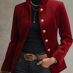 Women's Vintage Velvet Gold Button Jacket