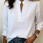Minimalist V-neck Cotton Shirt Top