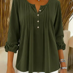 Women's Comfort Corduroy Pleated Cotton Top