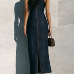 Slim-fit Sleeveless Denim Dress