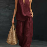 Casual And Cozy Minimalist Linen Two-piece Set