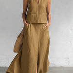 Minimalist And Elegant V-neck Top And Skirt Two-piece Set