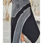 Stylish Casual Patchwork Denim Skirt