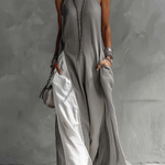 Casual And Cozy Color-blocked Cotton Dress