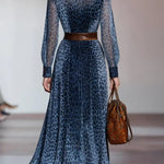 Women's Elegant Leopard Print Shirt Dress