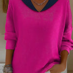 Retro Sailor Collar Color-blocked Sweater