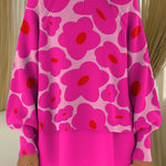 Women's Floral Pattern Art Print Casual Knitted Sweater