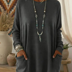 Casual Cozy Loose Denim Cotton Pocket Top