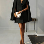 Women's Double-breasted Cape Suit Dress