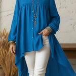 Boho Comfortable Solid Color Flowy Shirt