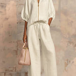 Léonie | Elegant Two-Piece Set in Cotton and Linen