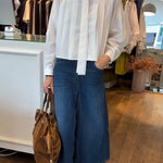 Women's Casual Washed Wide-leg Denim Jeans