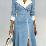 Women's Slim-fit Patchwork Denim Dress