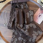 Women's Floral Jacquard Tencel And Cotton Pants