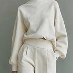 Women's Solid Color Stylish Casual Top Pants Cotton Suits