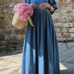 Cozy Vintage Peter Pan Collar Loose Denim Cotton Dress