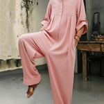 Minimalist Pleated Loose-fitting Jumpsuit