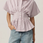 Women's Striped Art Pattern Casual Cotton Shirt