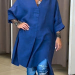 Women's Casual Linen And Cotton Shirt