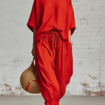 Cozy Loose-fitting Daily Wear Linen Two-piece Set