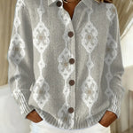 Women's Vintage Abstract Geometry Art Print Casual Sweater