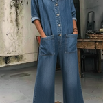 Women's Casual Denim Pockets Jumpsuit
