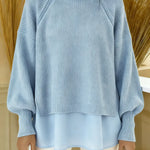 Women's Solid Color Patchwork Long Sleeve Casual Loose Hooded Sweatshirt