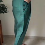 Casual Outing Button Details Linen Pants