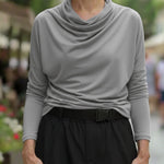 Women's Cozy Turtleneck Knitted Stretch Top