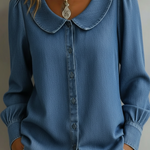 Vintage Peter Pan collar denim shirt
