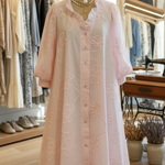 Casual Romantic Ruffled Collar Denim Shirt Dress
