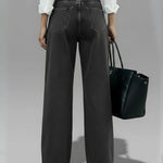 Casual And Stylish Jeans With Metal Buckles.