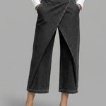 Women's High-waisted Loose-fitting Cropped Wide-leg Jeans