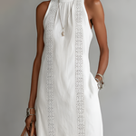 Angeles - Linen midi dress with mandarin collar