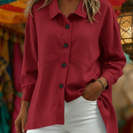 Women's Cozy Minimalist Casual Cotton Shirt